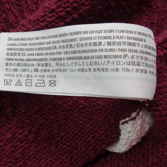 Hollister Maroon/White Knit L/S Sweater X-Small - Picture 6 of 6